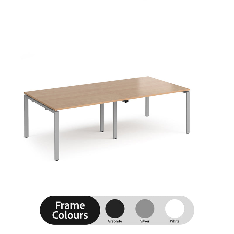 Adapt rectangular boardroom table, available in 2400 x 1200 or 3200 x 1600 - silver frame