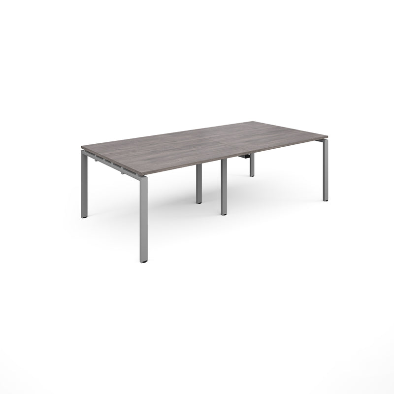 Adapt rectangular boardroom table, available in 2400 x 1200 or 3200 x 1600 - silver frame