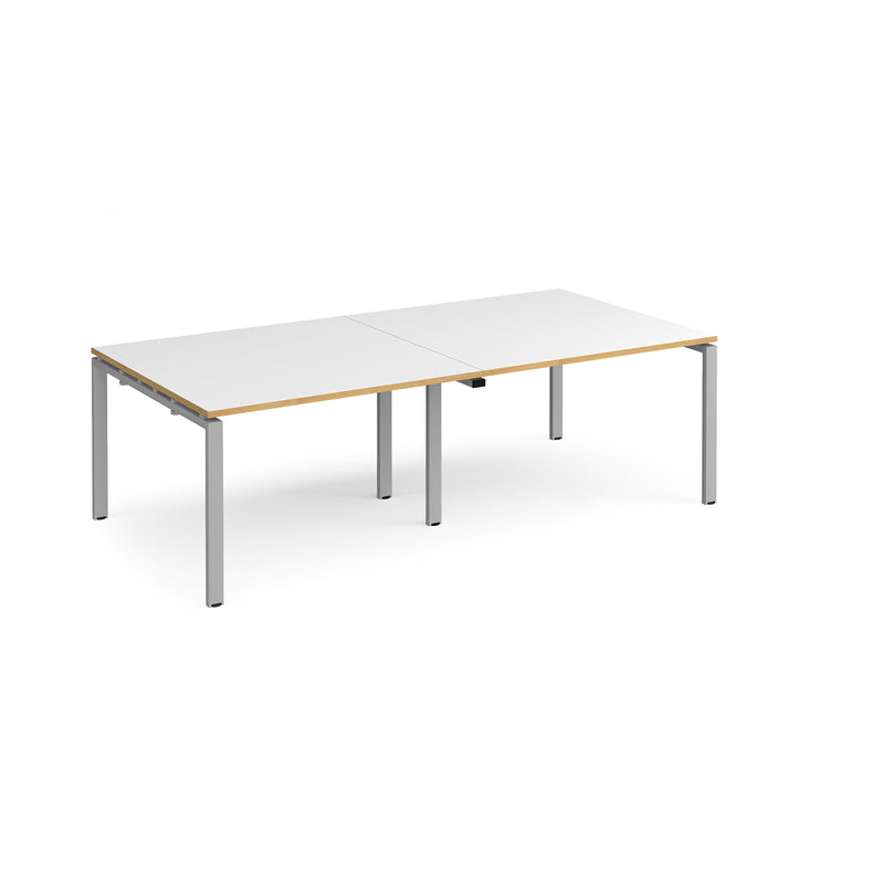 Adapt rectangular boardroom table, available in 2400 x 1200 or 3200 x 1600 - silver frame