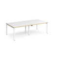 Adapt rectangular boardroom table, available in 2400 x 1200 or 3200 x 1600 - white frame