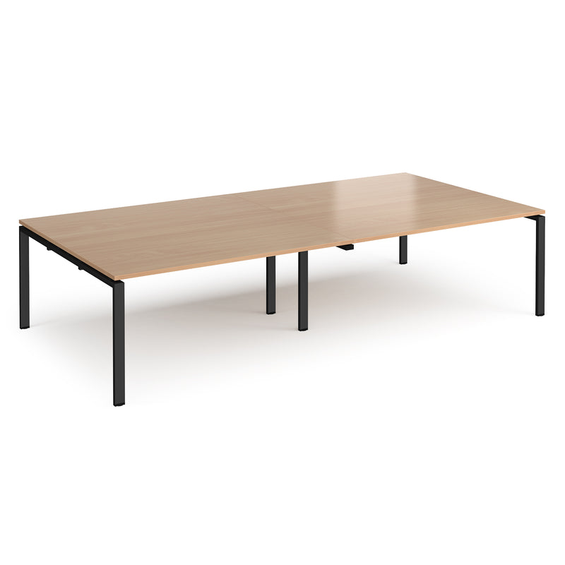 Adapt rectangular boardroom table, available in 2400 x 1200 or 3200 x 1600 - black frame