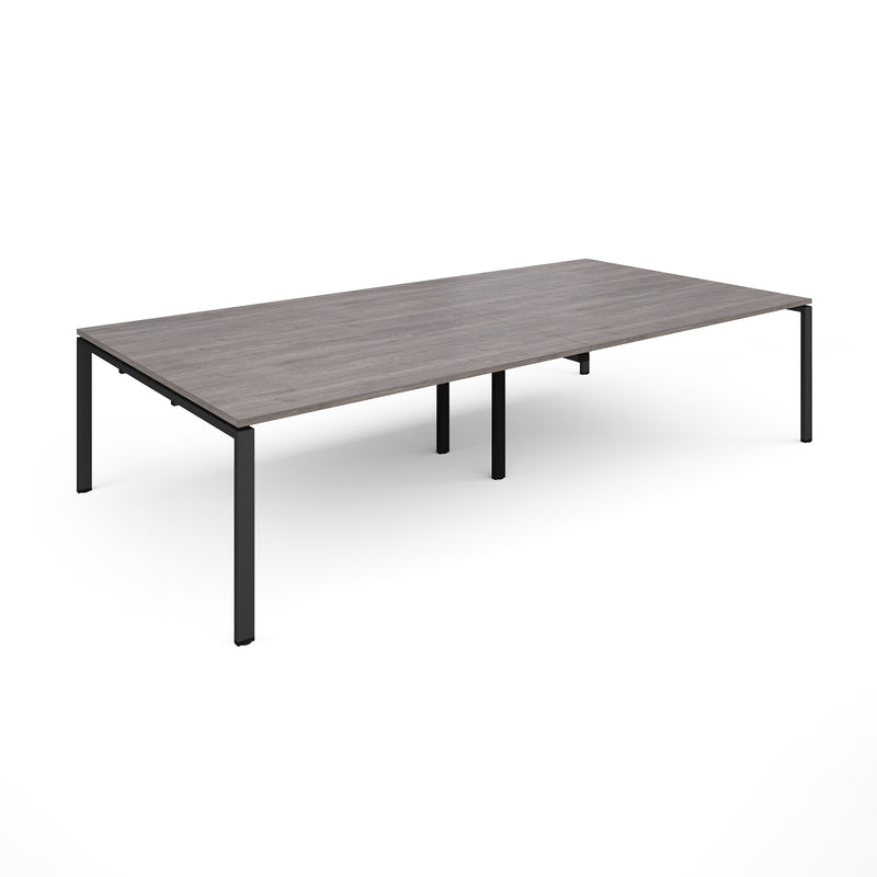 Adapt rectangular boardroom table, available in 2400 x 1200 or 3200 x 1600 - black frame