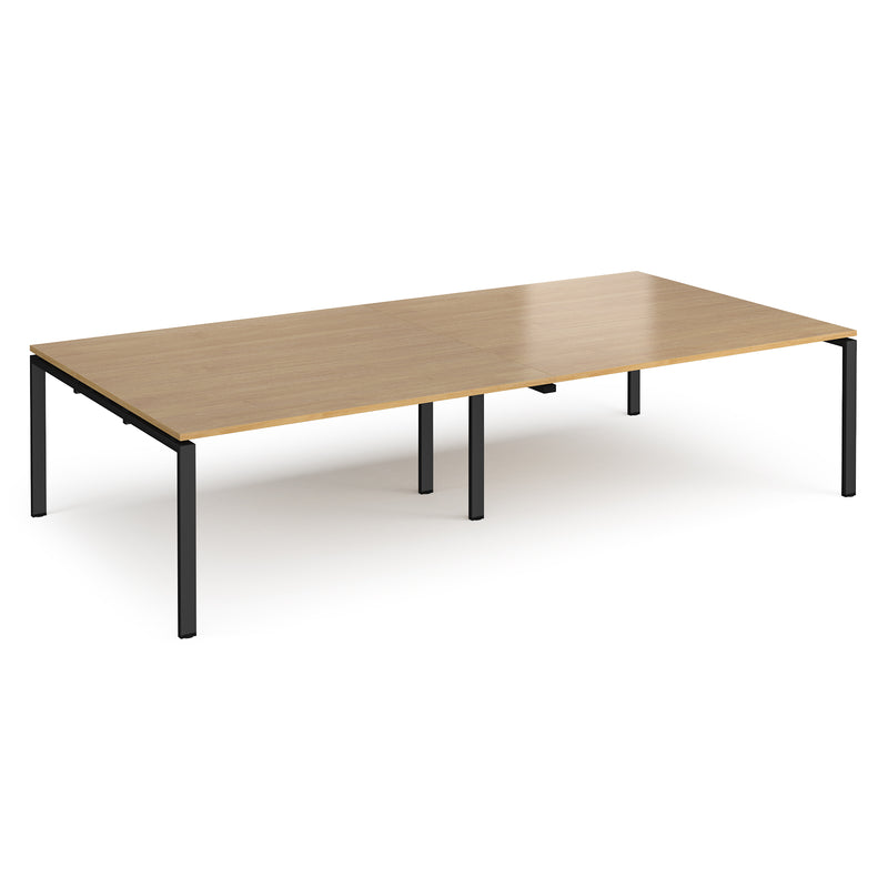 Adapt rectangular boardroom table, available in 2400 x 1200 or 3200 x 1600 - black frame