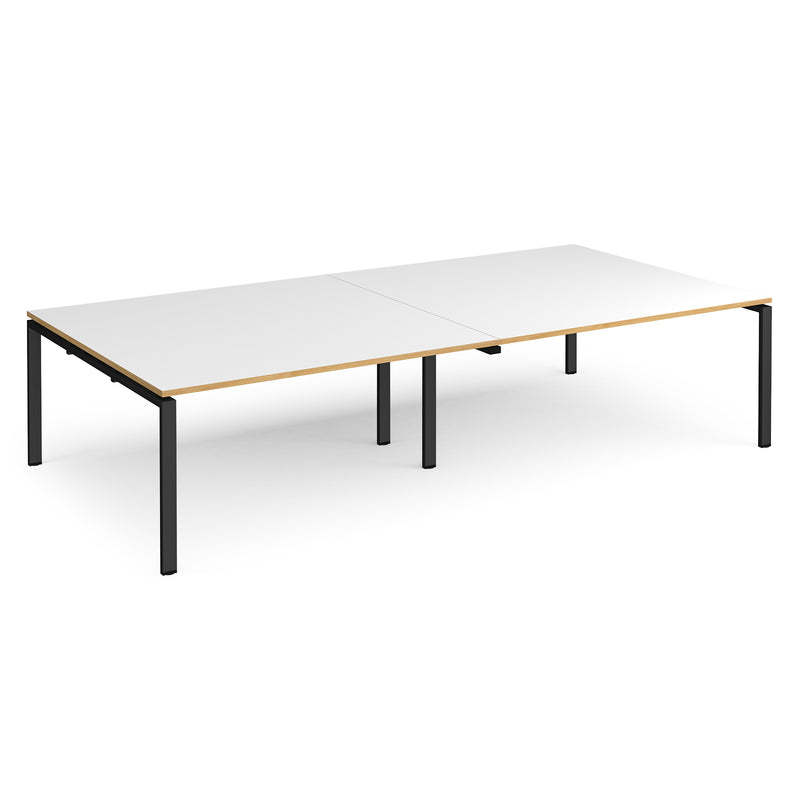 Adapt rectangular boardroom table, available in 2400 x 1200 or 3200 x 1600 - black frame