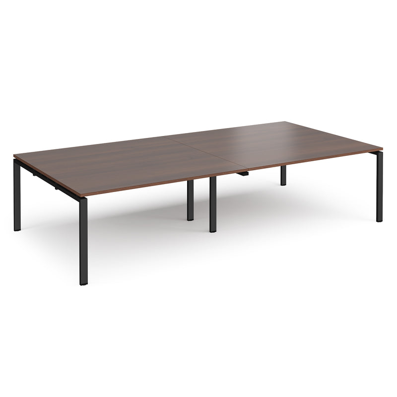 Adapt rectangular boardroom table, available in 2400 x 1200 or 3200 x 1600 - black frame