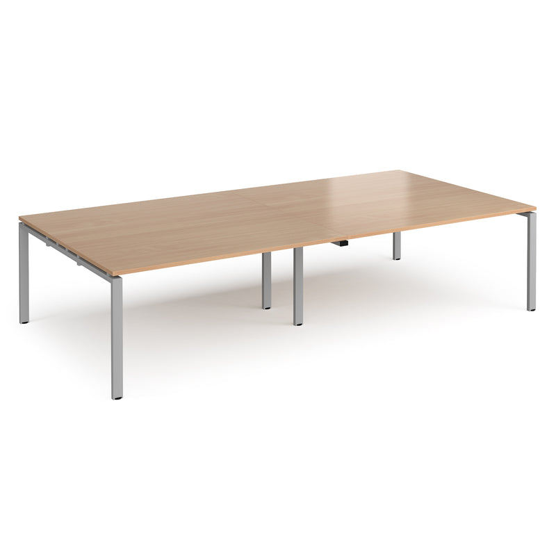 Adapt rectangular boardroom table, available in 2400 x 1200 or 3200 x 1600 - silver frame