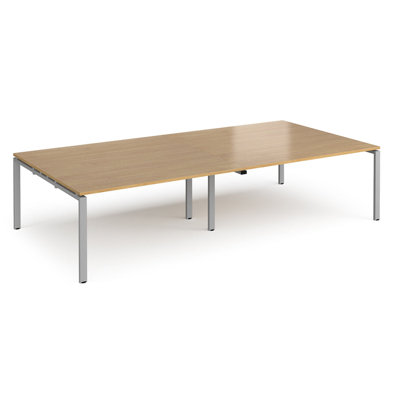 Adapt rectangular boardroom table, available in 2400 x 1200 or 3200 x 1600 - silver frame