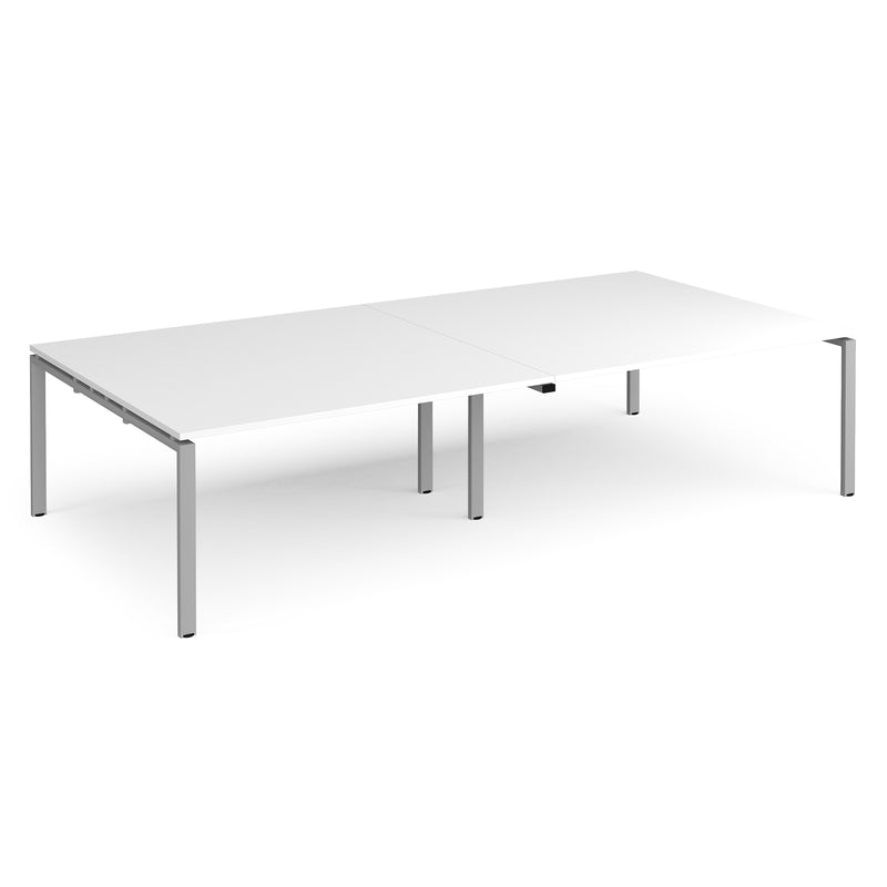 Adapt rectangular boardroom table, available in 2400 x 1200 or 3200 x 1600 - silver frame