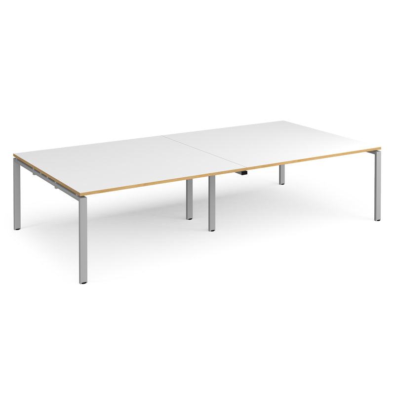 Adapt rectangular boardroom table, available in 2400 x 1200 or 3200 x 1600 - silver frame