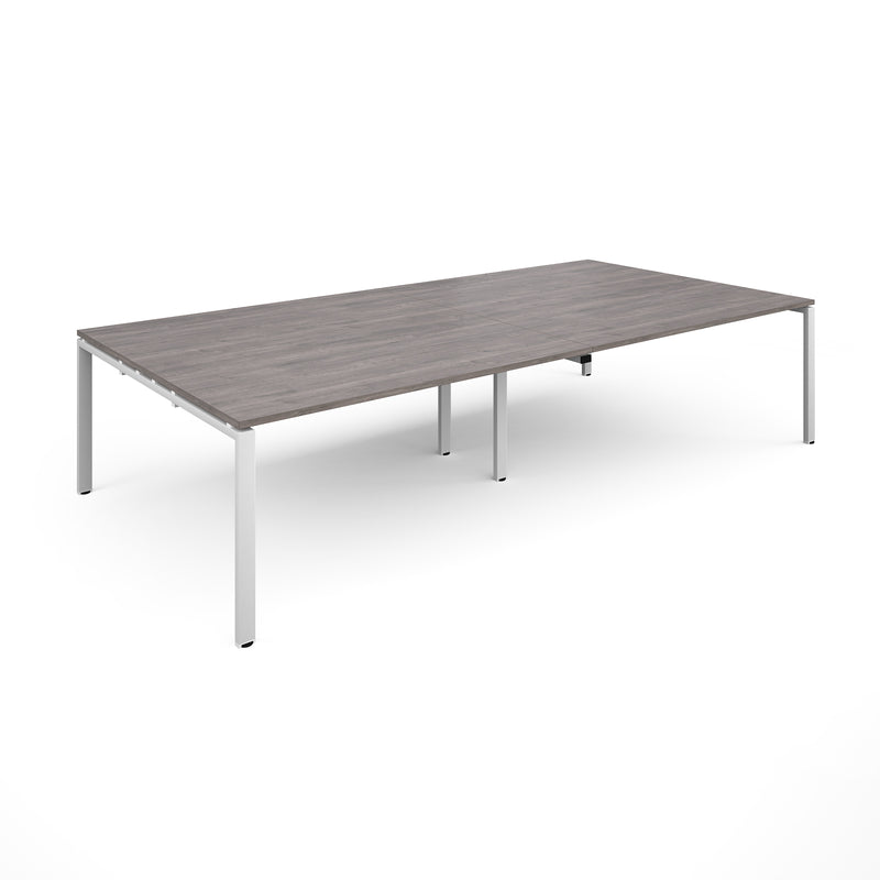 Adapt rectangular boardroom table, available in 2400 x 1200 or 3200 x 1600 - white frame