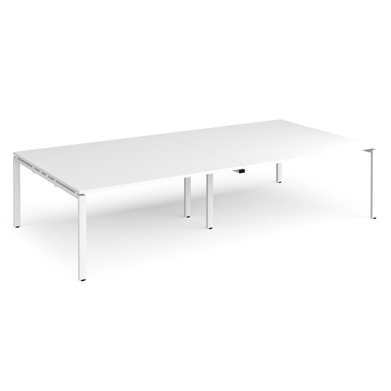 Adapt rectangular boardroom table, available in 2400 x 1200 or 3200 x 1600 - white frame