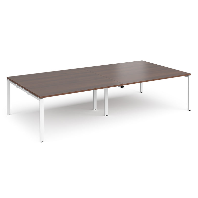 Adapt rectangular boardroom table, available in 2400 x 1200 or 3200 x 1600 - white frame