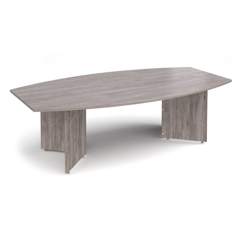 Arrow head leg radial boardroom table 2400mm x 800/1300mm