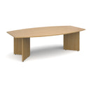 Arrow head leg radial boardroom table 2400mm x 800/1300mm