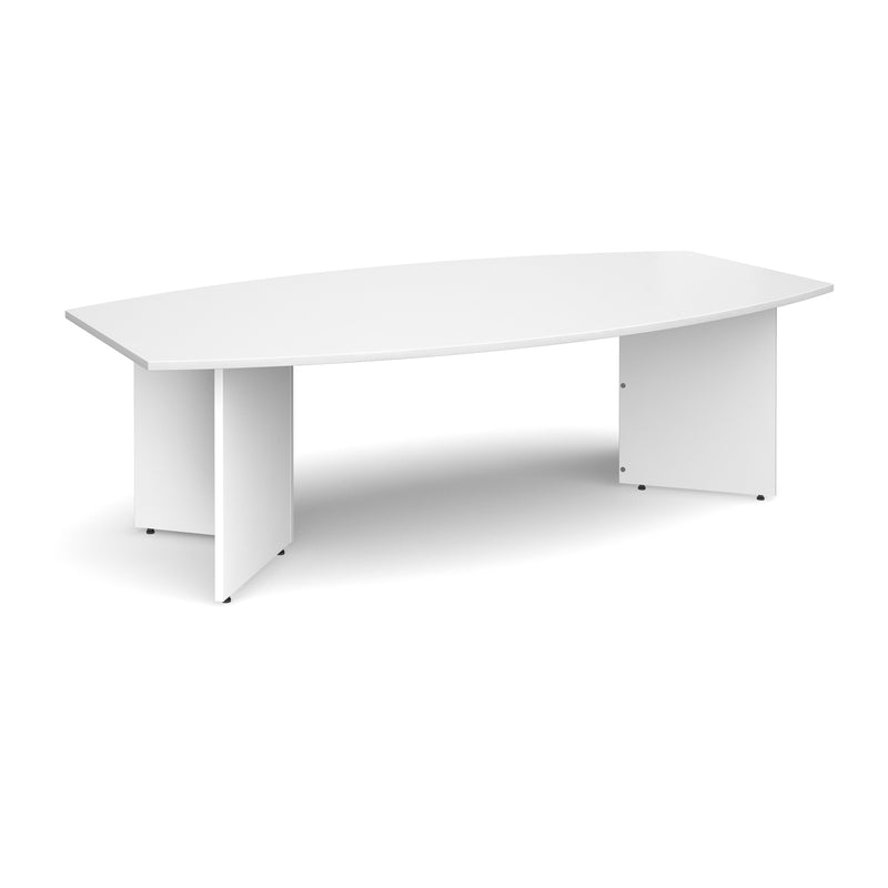 Arrow head leg radial boardroom table 2400mm x 800/1300mm