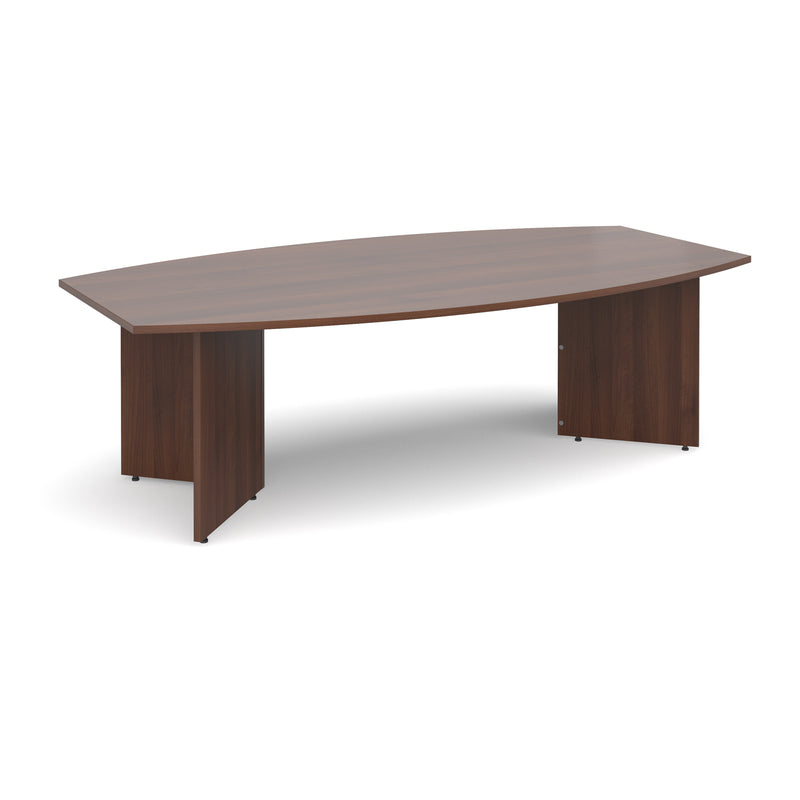 Arrow head leg radial boardroom table 2400mm x 800/1300mm