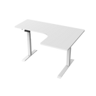 R807 Ergonomic/Radial 90 Degree Sit Stand Desk with Dual Motor - White top