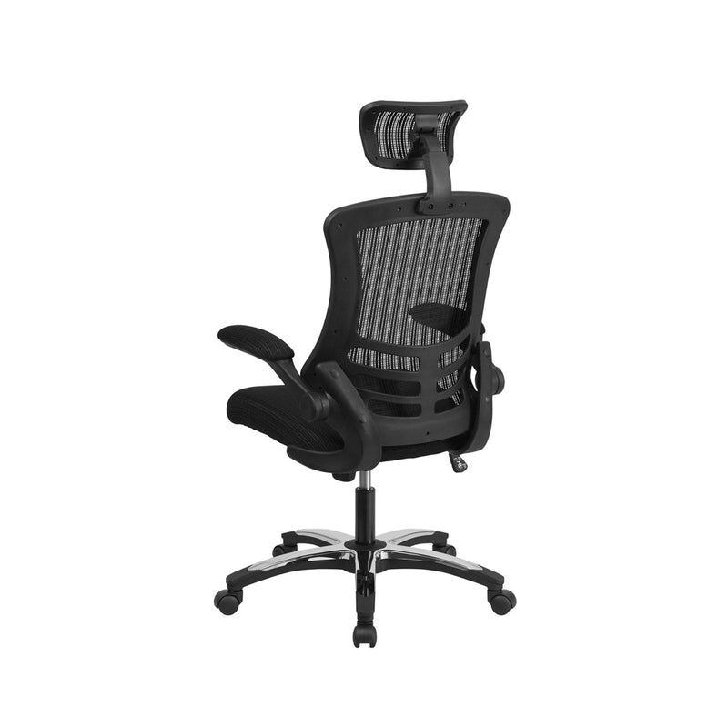 EXEC-OP - Deluxe Executive Mesh Operator Chair with Folding Arms, Chrome Base and Headrest