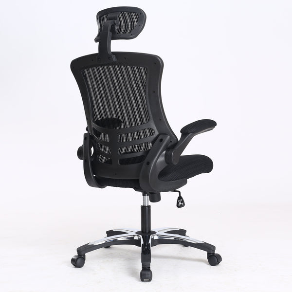 Mesh-OP - Deluxe Mesh Operator Chair with Folding Arms in Black