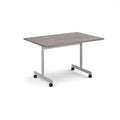 Rectangular fliptop meeting table with silver frame