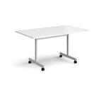 Rectangular fliptop meeting table with silver frame