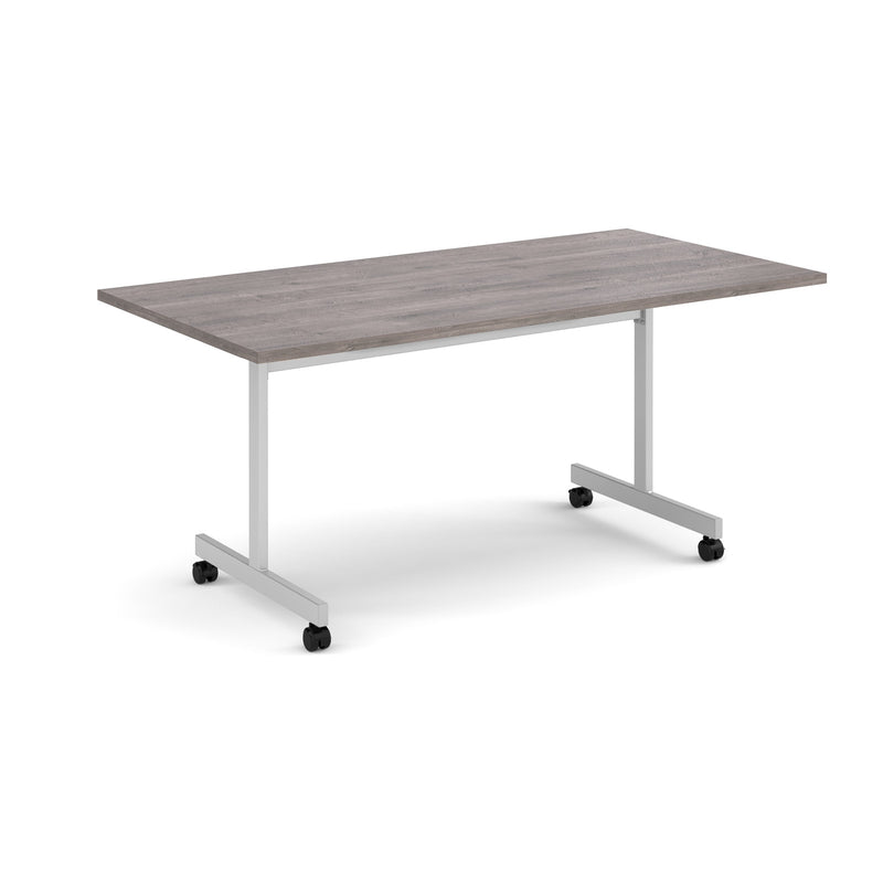 Rectangular fliptop meeting table with silver frame