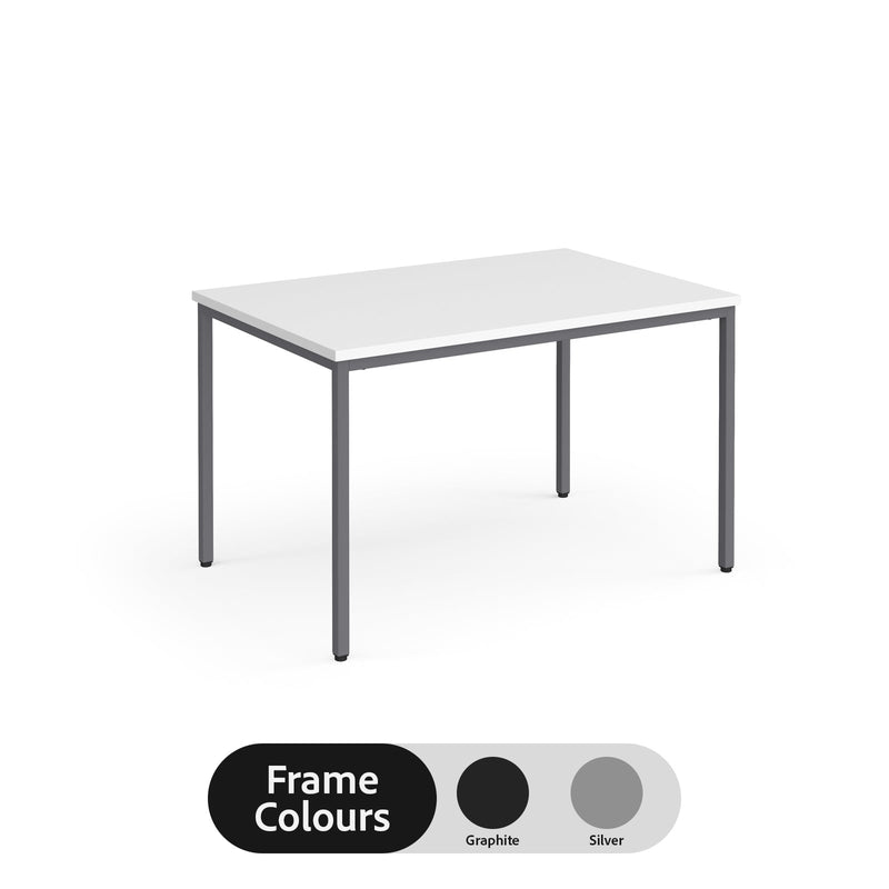 Flexi 25 square table with 800mm depth - White