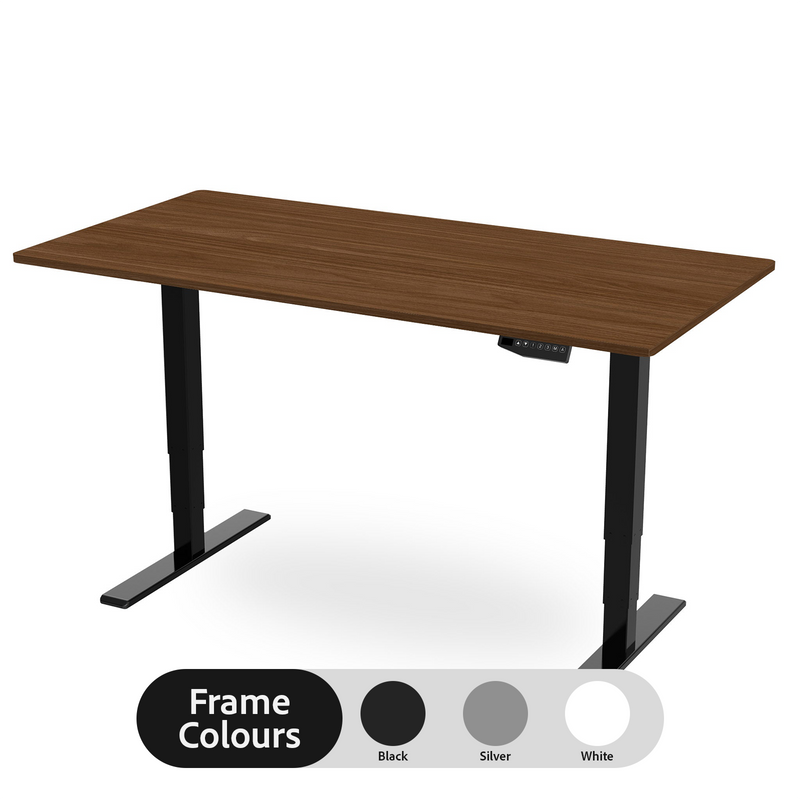 R800 Sit Stand Desk with Premium Dual Motor - Walnut Top