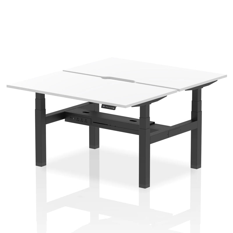 Back To Back Height Adjustable Bench Desks with Integrated Power