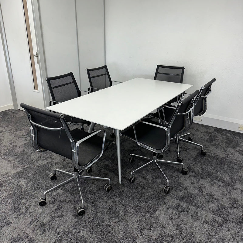 Used Herman Miller Abak Meeting Table & 6 Eames Style Meeting Chairs