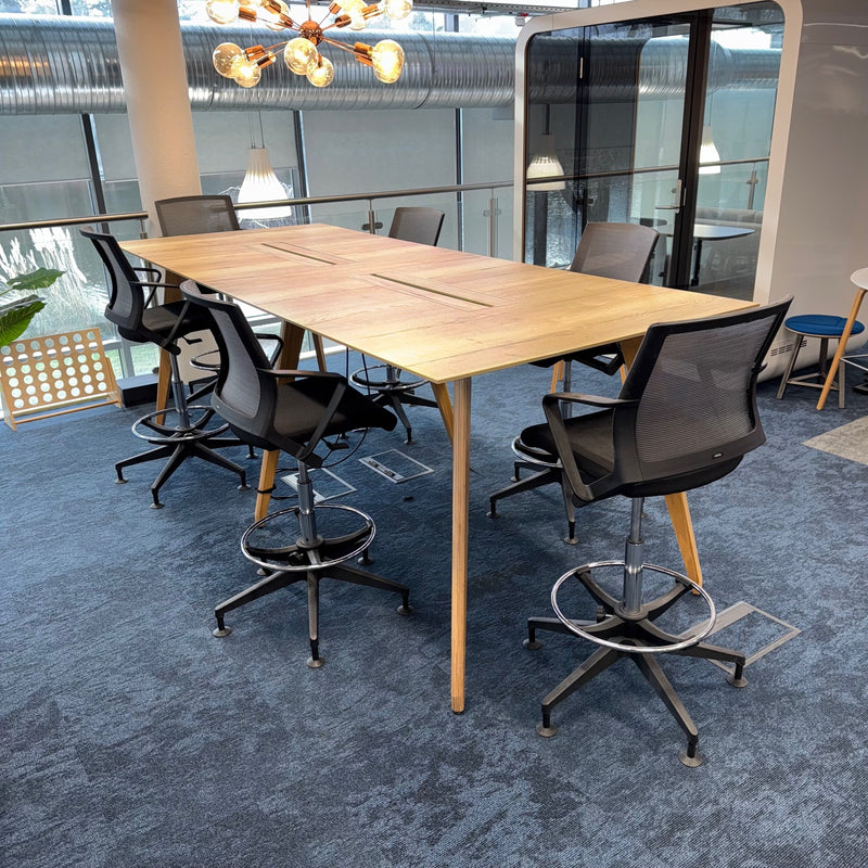 Used Sven High Table with 6 Verco Draughtsmans Chairs