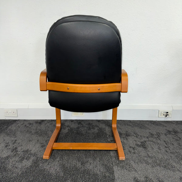 Used Black Leather Visitors Chair