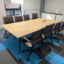 Used Narbutas Meeting Table With Power + 8 Verco Flux Chairs