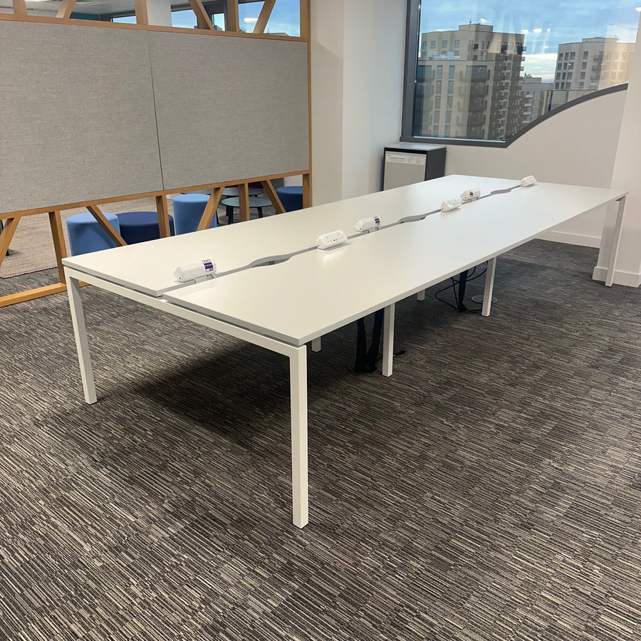 Used Nova Bench Desk with Desktop Power and Cable Trays - Available in Bank of 4,6,8