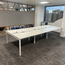 Used Nova Bench Desk with Desktop Power and Cable Trays - Available in Bank of 4,6,8