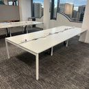 Used Nova Bench Desk with Desktop Power and Cable Trays - Available in Bank of 4,6,8
