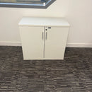 Used White Desk High Storage Cupboard