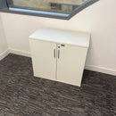 Used White Desk High Storage Cupboard
