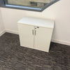 Used White Desk High Storage Cupboard