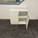 Used White Desk High Storage Cupboard