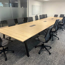 Used Large Mobili Branded Meeting Table Set with Power and 16 Chairs