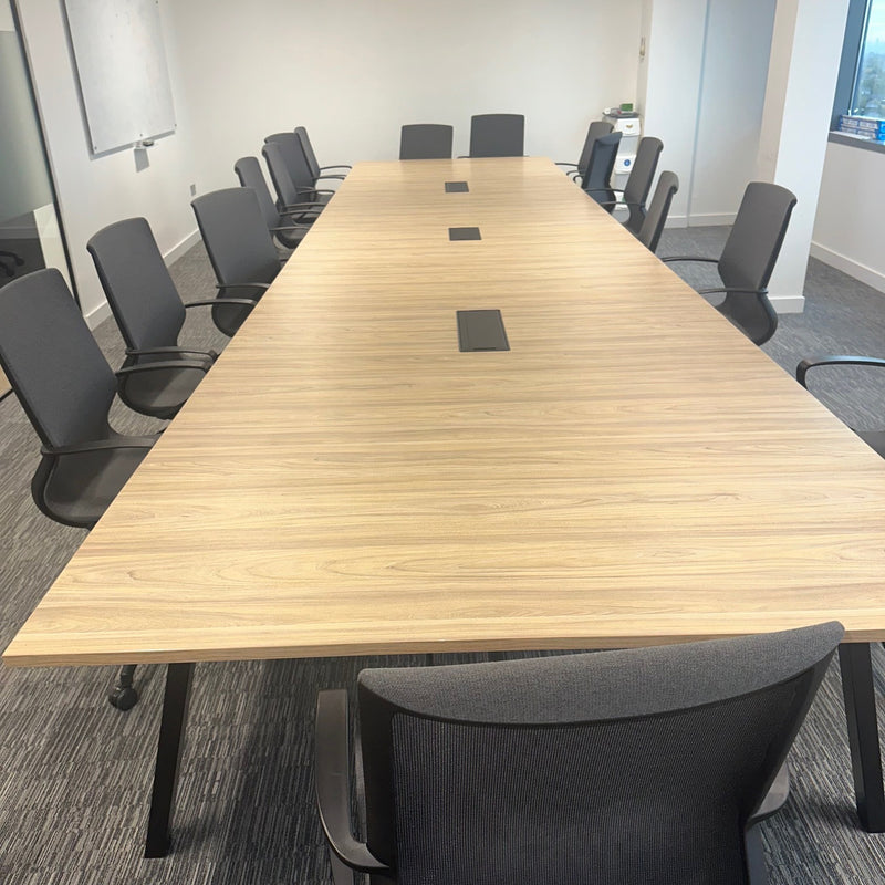 Used Large Mobili Branded Meeting Table Set with Power and 16 Chairs