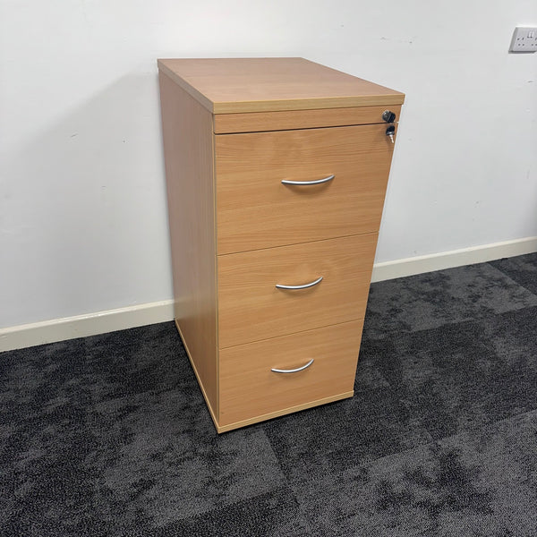 Used Beech 3 Draw Filing Cabinet