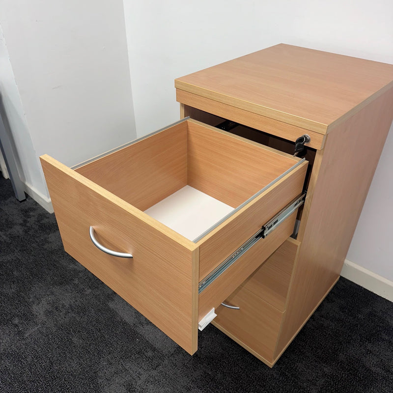 Used Beech 3 Draw Filing Cabinet