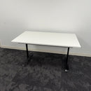 Used White Fliptop Table with Black Frame