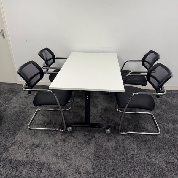 Used Fliptop Meeting Table Set with Chairs