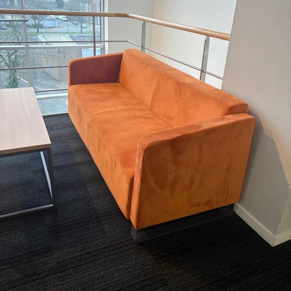 Used Elite Ella Orange Suede Sofa
