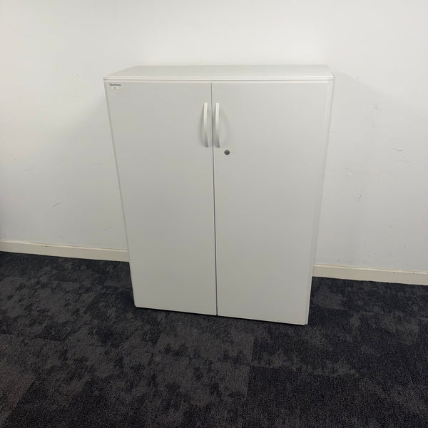 Used White Steelcase Storage Cupboard