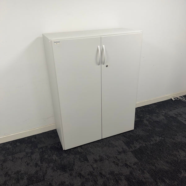 Used White Steelcase Storage Cupboard