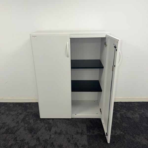 Used White Steelcase Storage Cupboard